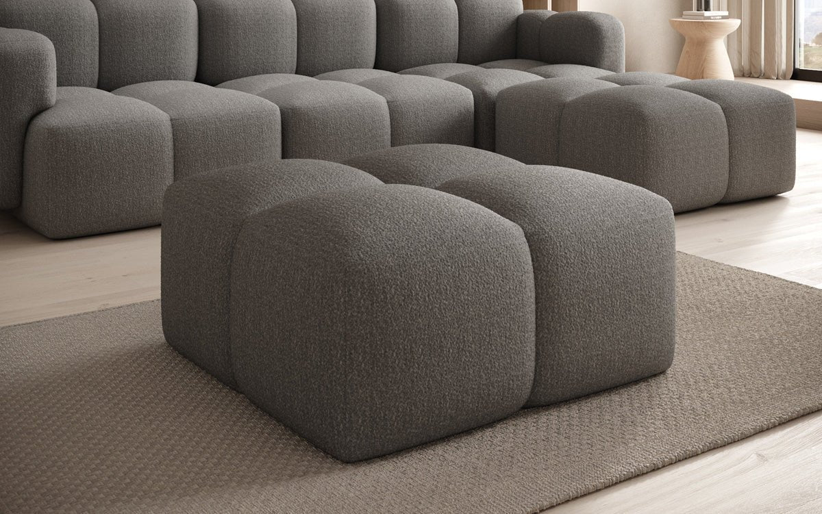 Beistellhocker Celly in Bouclé