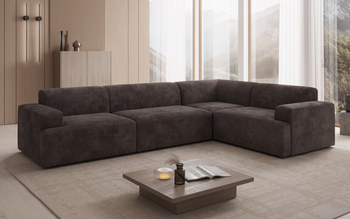 Designer Sofa Monza Wohnlandschaft L i Cordfløjl
