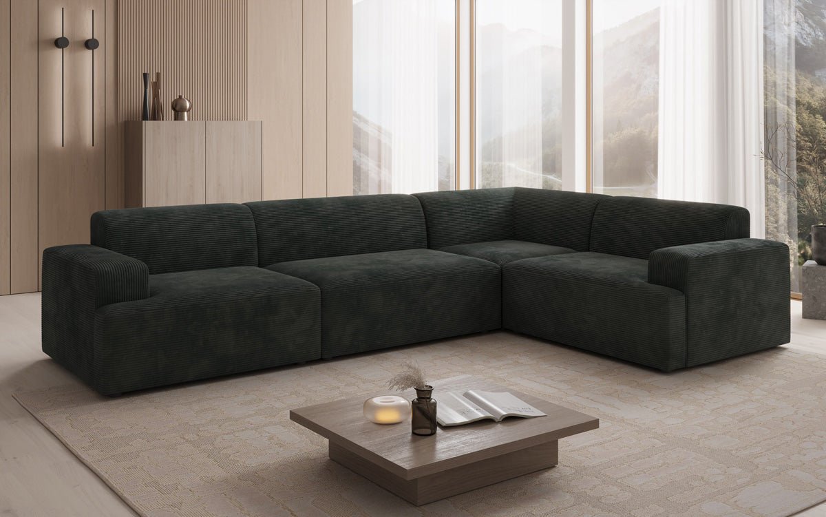 Designer Sofa Monza Wohnlandschaft L i Cordfløjl