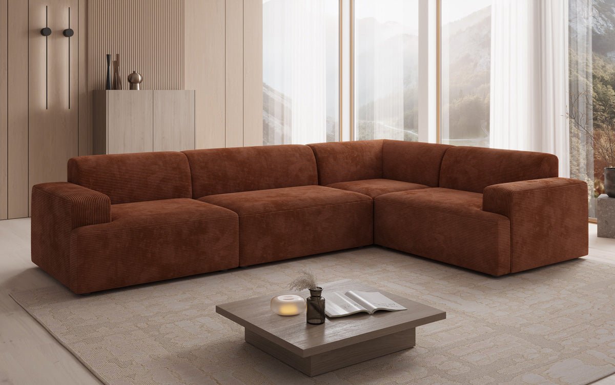 Designer Sofa Monza Wohnlandschaft L i Cordfløjl