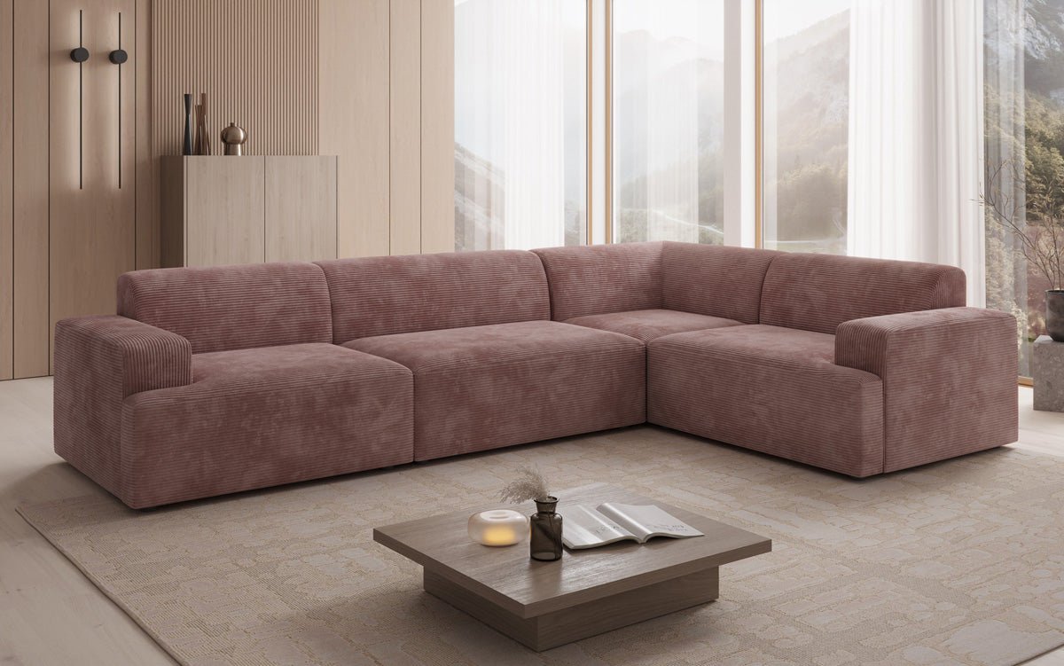 Designer Sofa Monza Wohnlandschaft L i Cordfløjl