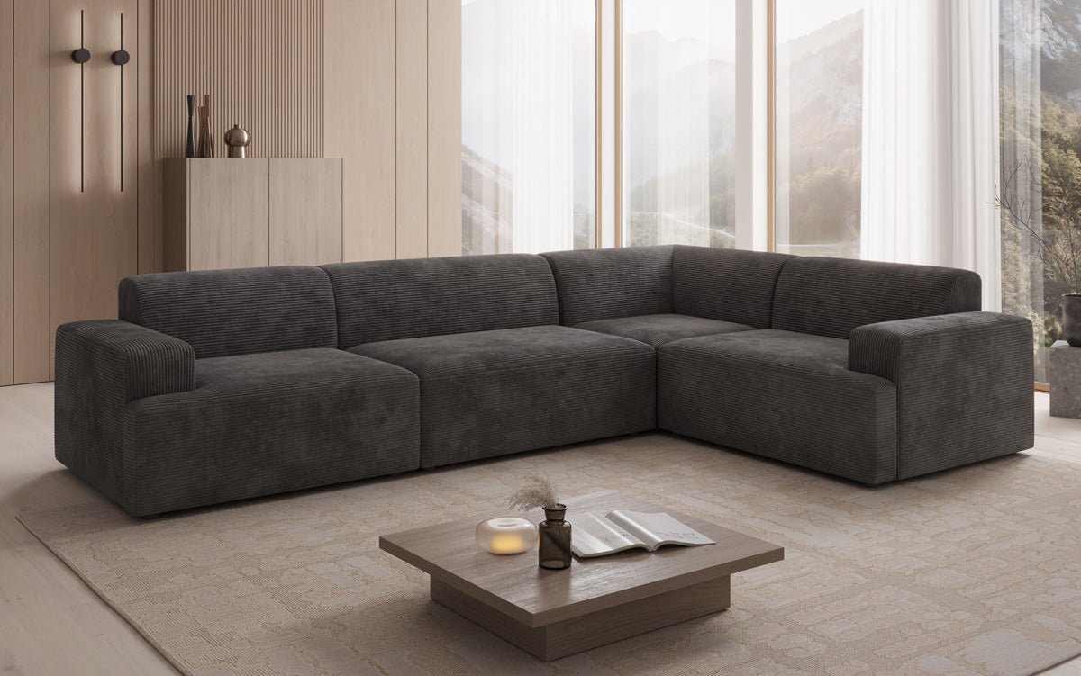 Designer Sofa Monza Wohnlandschaft L i Cordfløjl