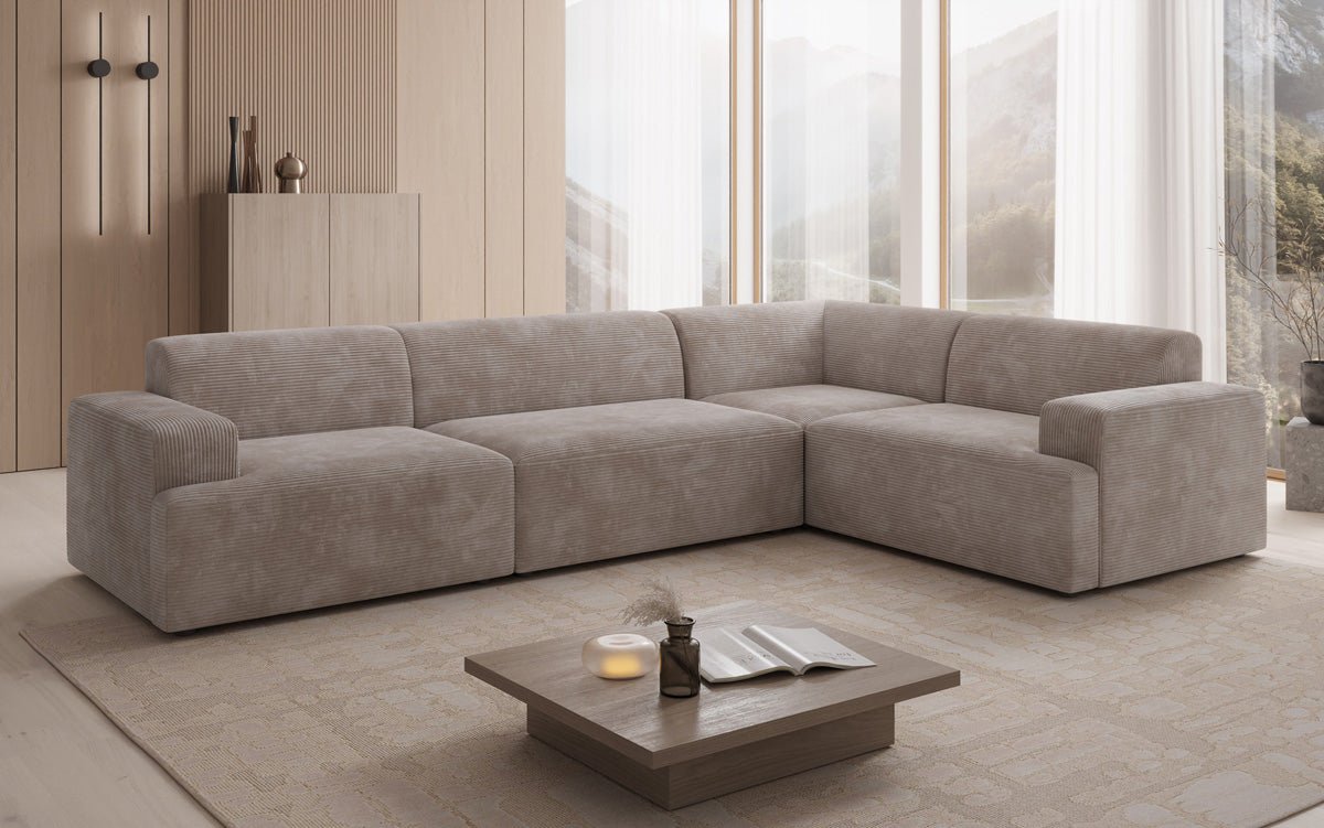 Designer Sofa Monza Wohnlandschaft L i Cordfløjl