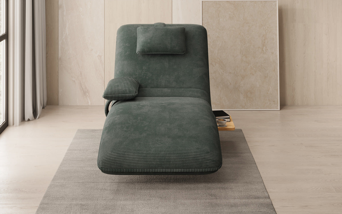 Designer afslapningsstol velour Cordfløjl med drejefunktion og sidebord