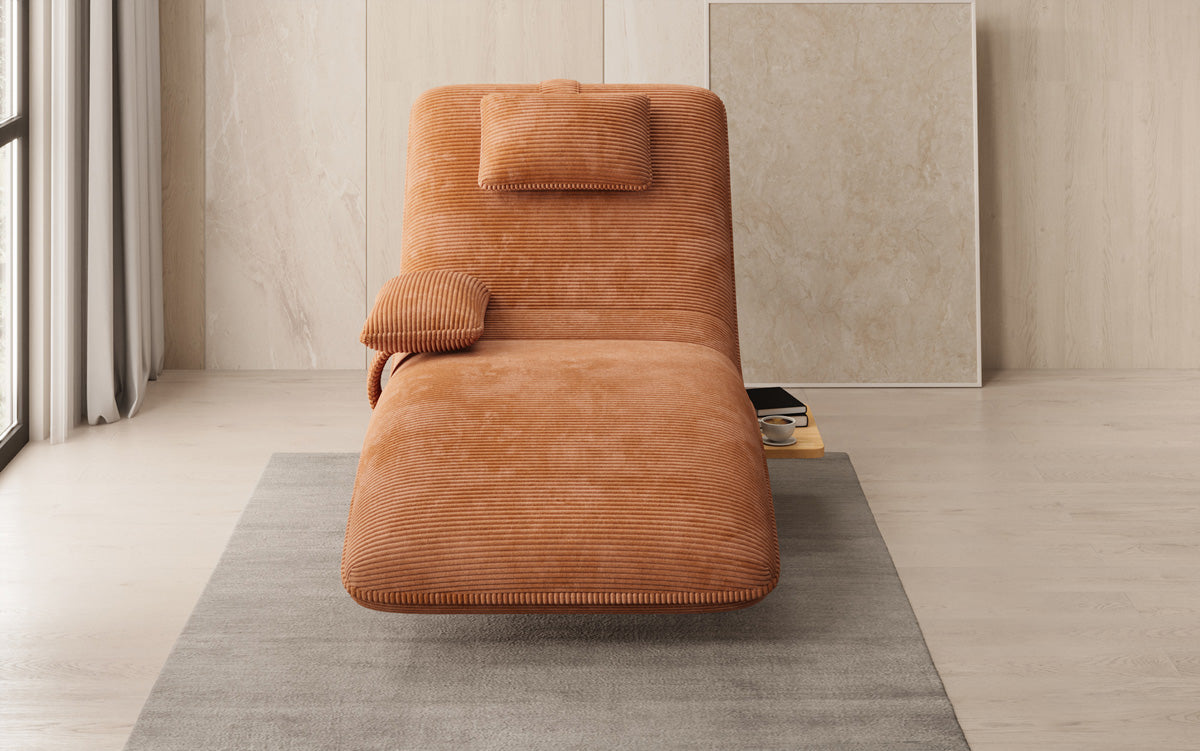 Designer afslapningsstol velour Cordfløjl med drejefunktion og sidebord