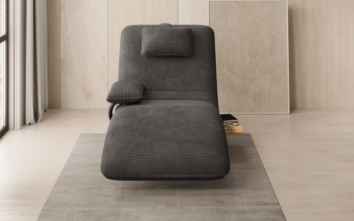 Designer afslapningsstol velour Cordfløjl med drejefunktion og sidebord