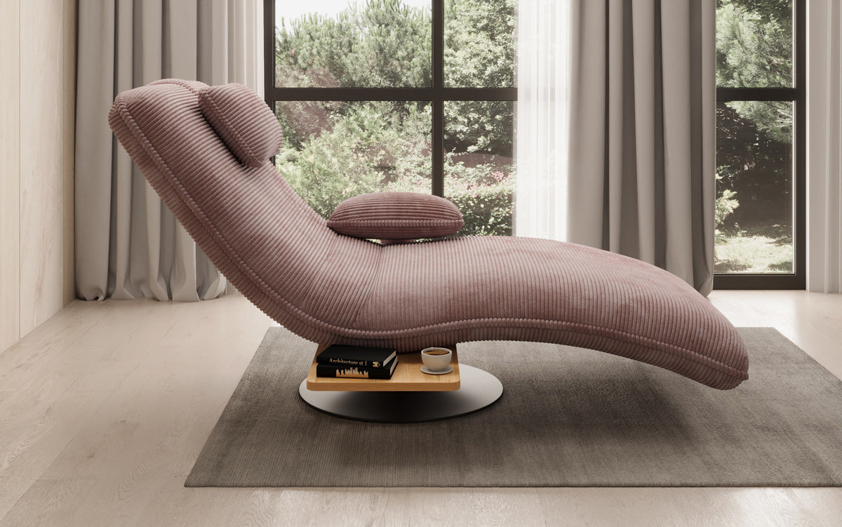 Designer afslapningsstol velour Cordfløjl med drejefunktion og sidebord