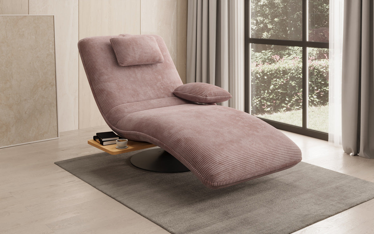 Designer afslapningsstol velour Cordfløjl med drejefunktion og sidebord