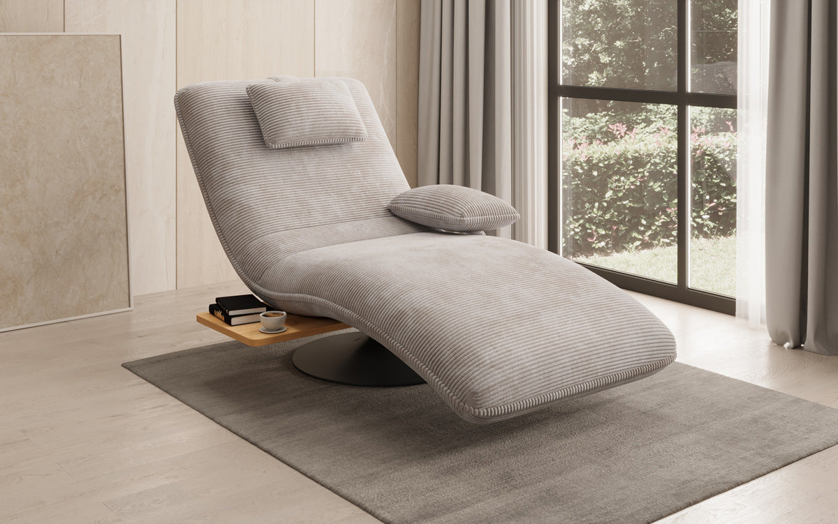Designer afslapningsstol velour Cordfløjl med drejefunktion og sidebord