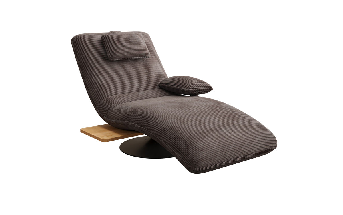 Designer afslapningsstol velour Cordfløjl med drejefunktion og sidebord