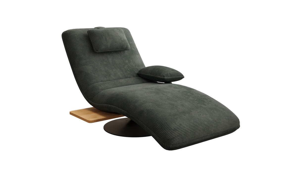 Designer afslapningsstol velour Cordfløjl med drejefunktion og sidebord