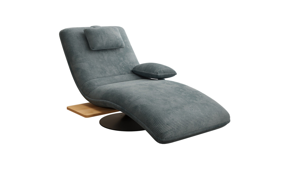 Designer afslapningsstol velour Cordfløjl med drejefunktion og sidebord
