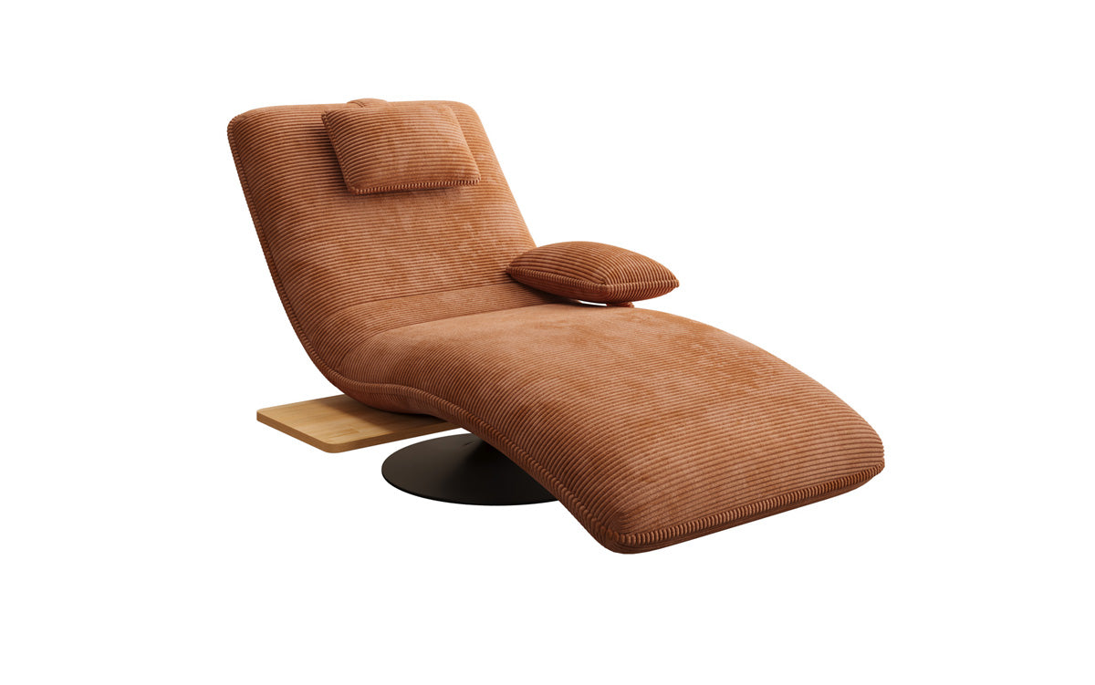 Designer afslapningsstol velour Cordfløjl med drejefunktion og sidebord