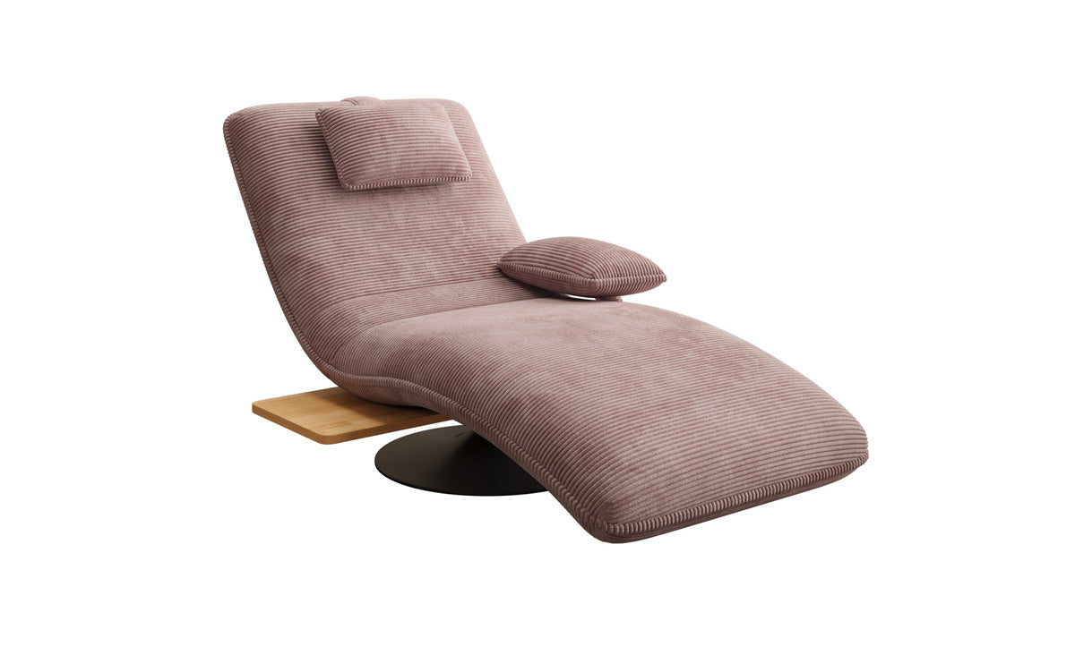 Designer afslapningsstol velour Cordfløjl med drejefunktion og sidebord