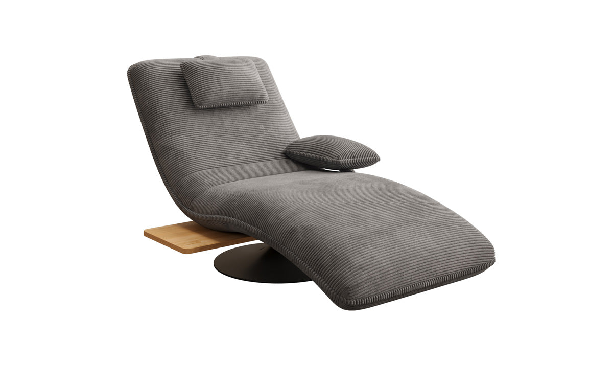 Designer afslapningsstol velour Cordfløjl med drejefunktion og sidebord