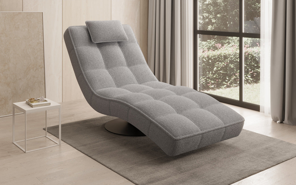 Designer afslapningsstol Livara Bouclé med drejefunktion