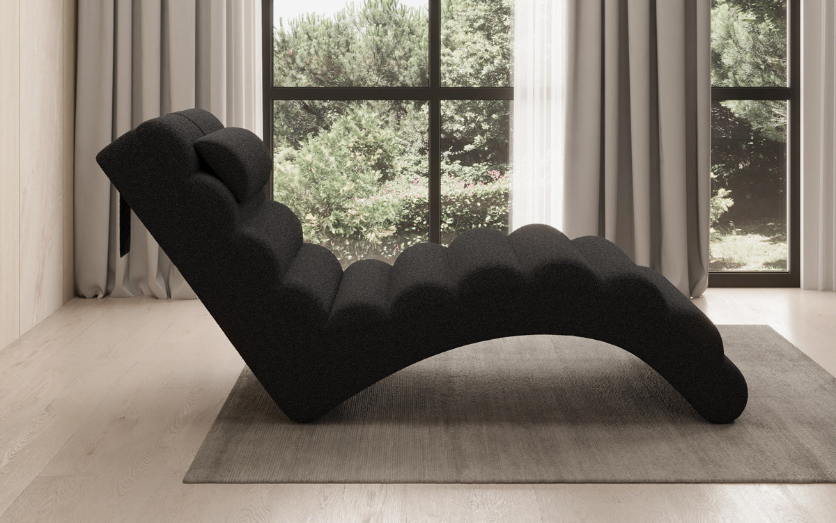 Designer afslapningsstol Malina i Bouclé