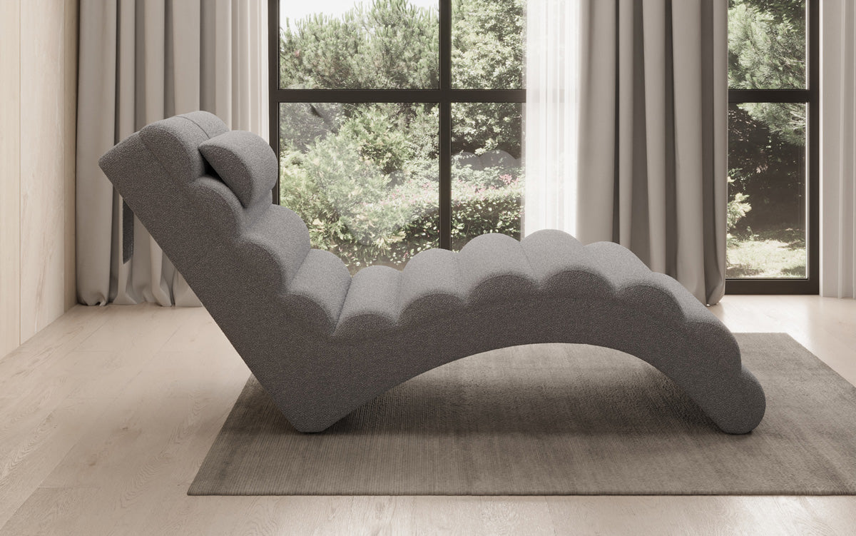 Designer afslapningsstol Malina i Bouclé