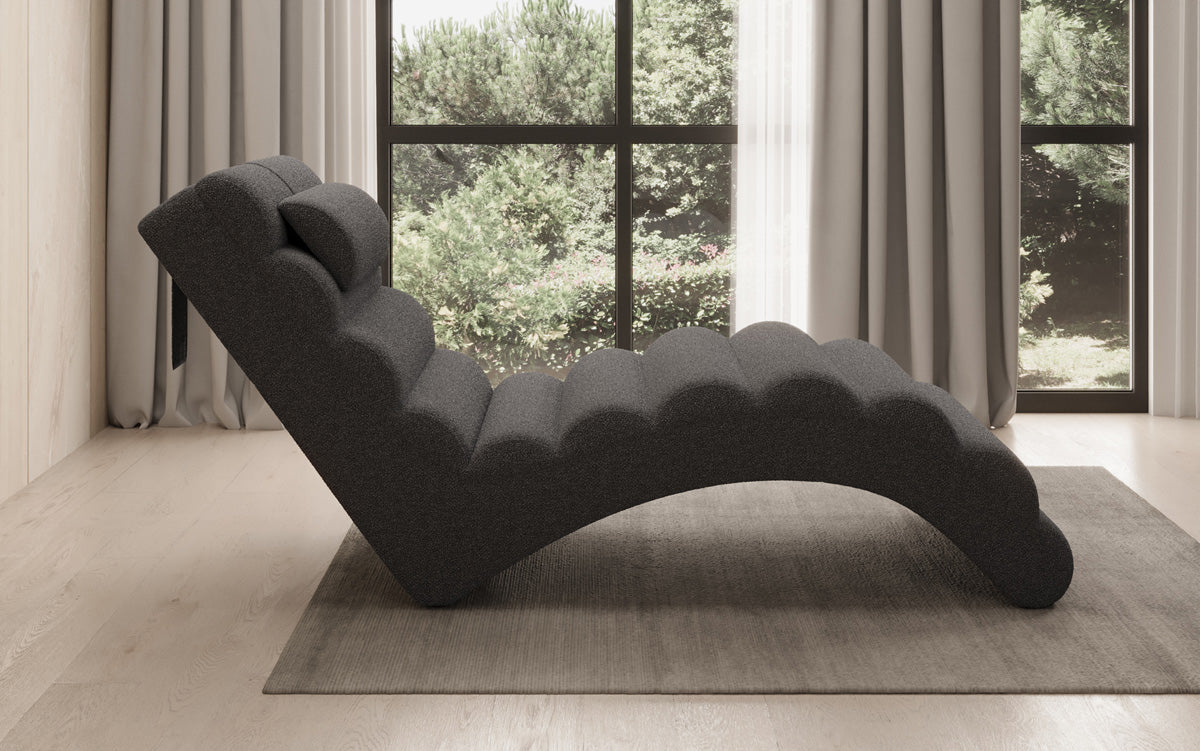 Designer afslapningsstol Malina i Bouclé