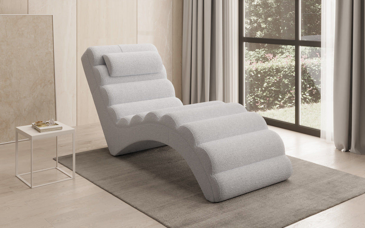 Designer afslapningsstol Malina i Bouclé