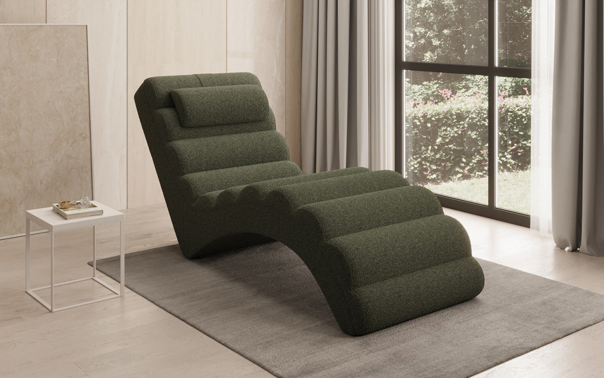 Designer afslapningsstol Malina i Bouclé