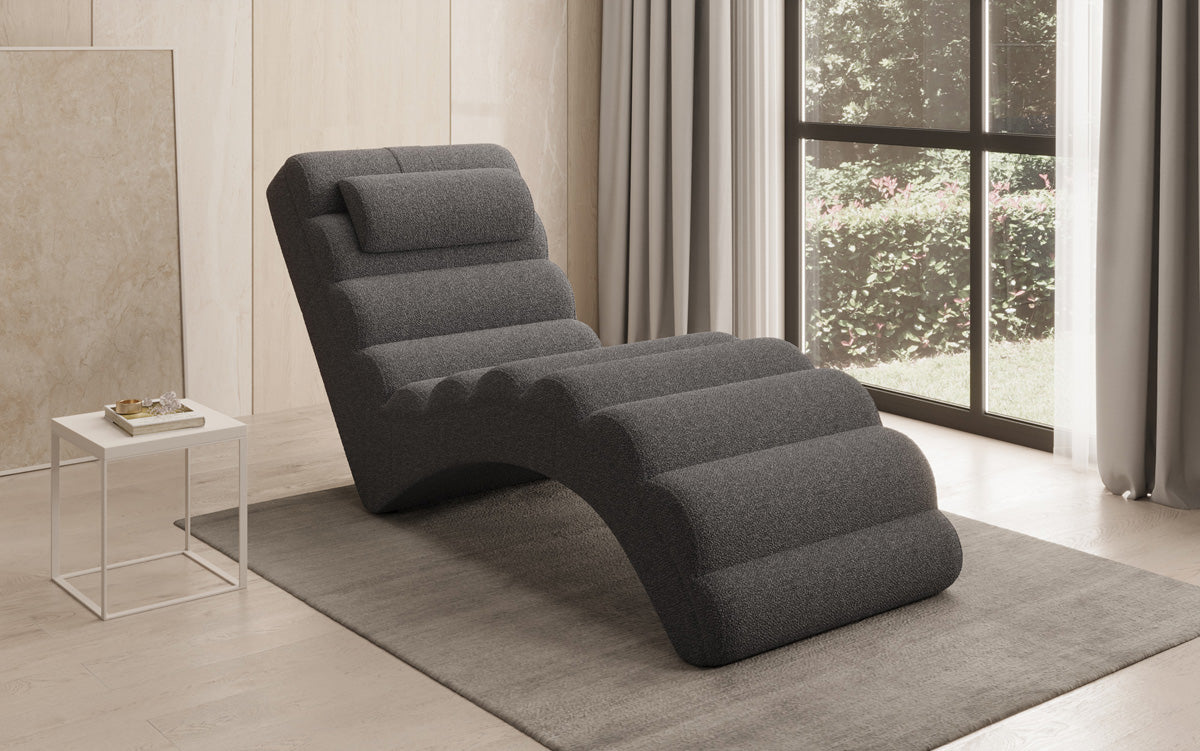 Designer afslapningsstol Malina i Bouclé