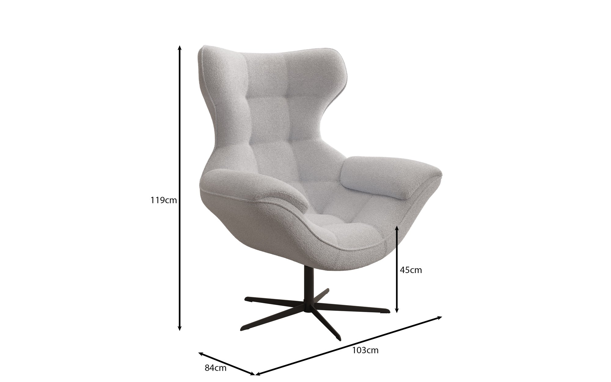 Designer Sofa-Sessel Aurelio i Bouclé
