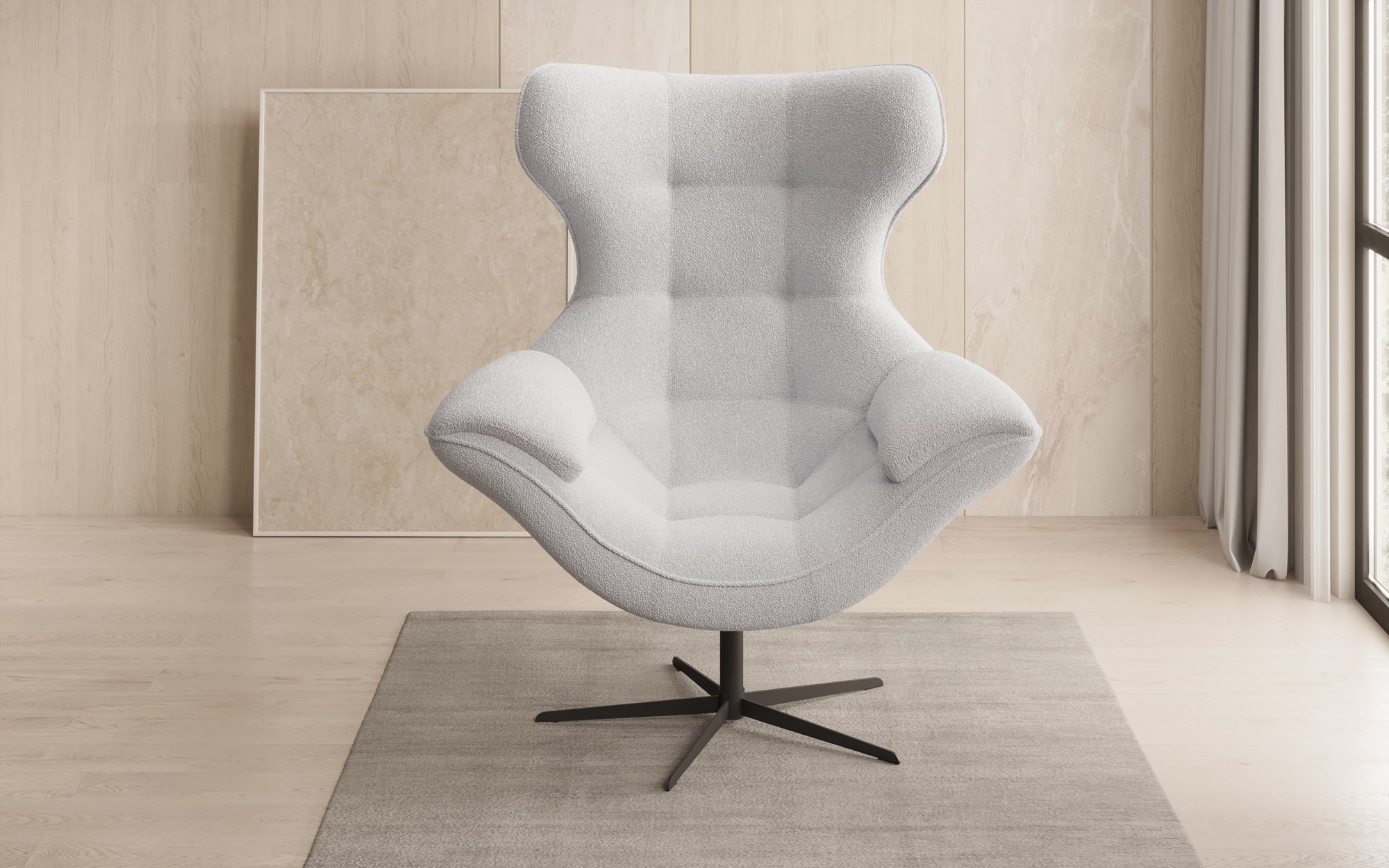 Designer Sofa-Sessel Aurelio i Bouclé