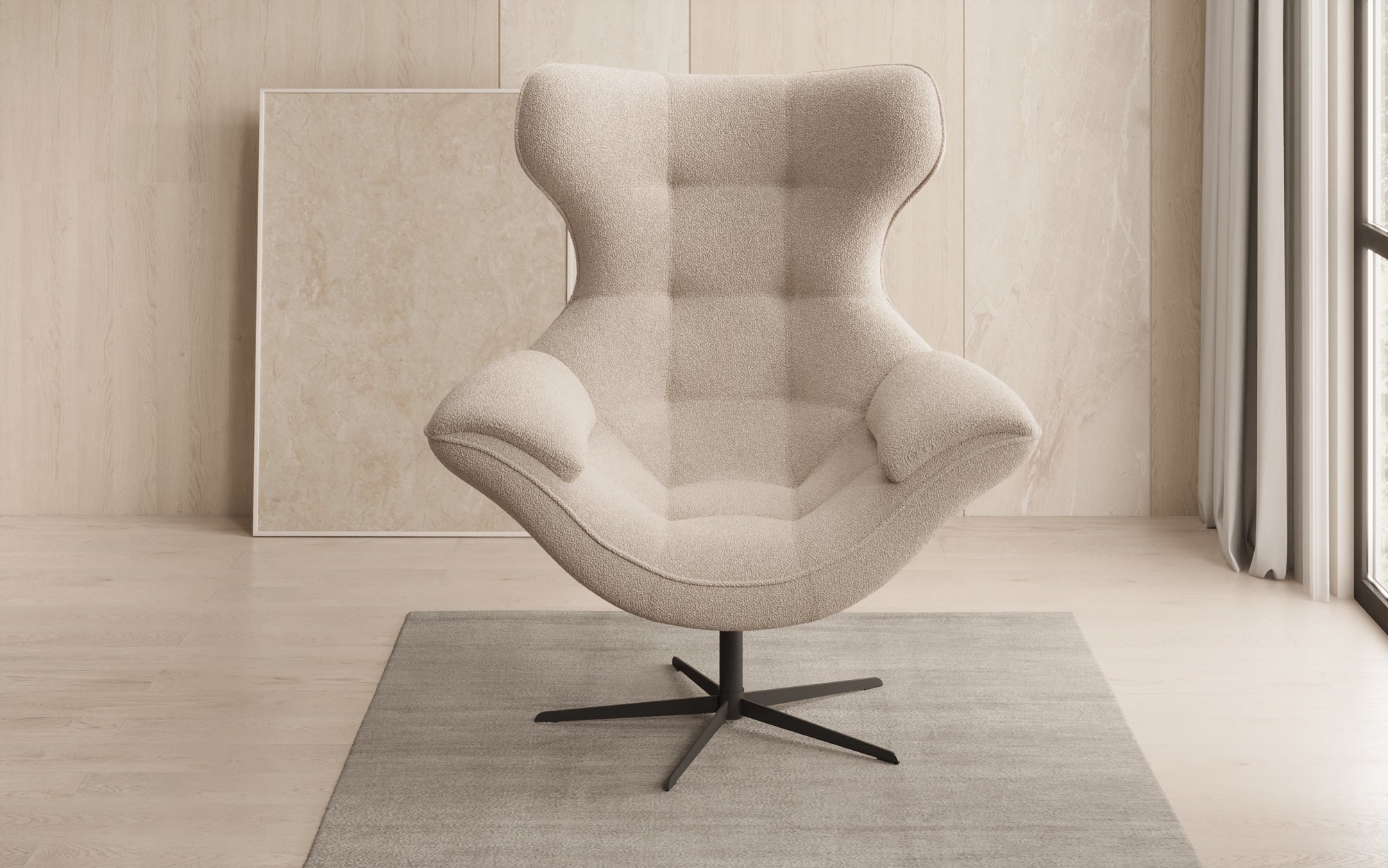 Designer Sofa-Sessel Aurelio i Bouclé