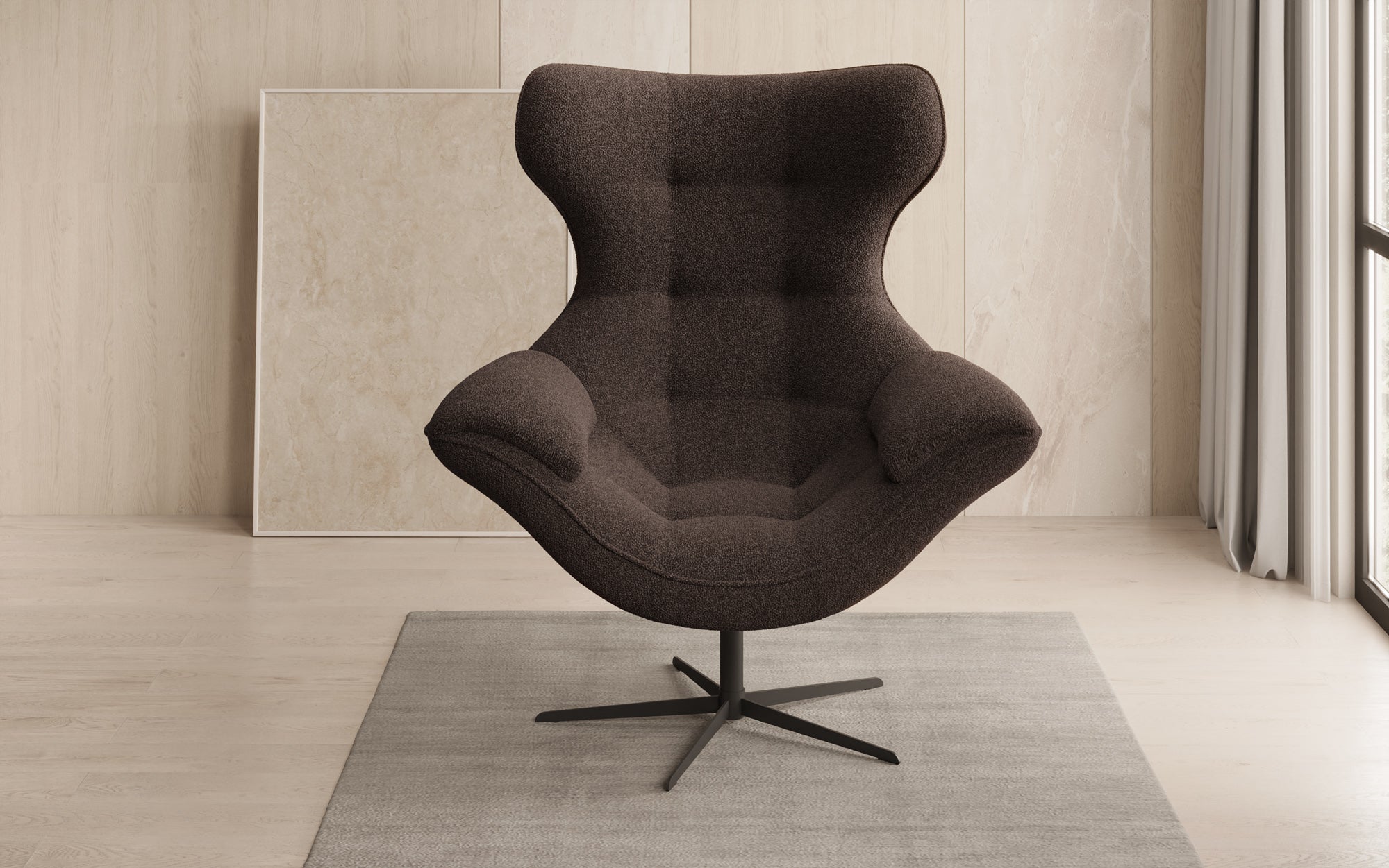 Designer Sofa-Sessel Aurelio i Bouclé