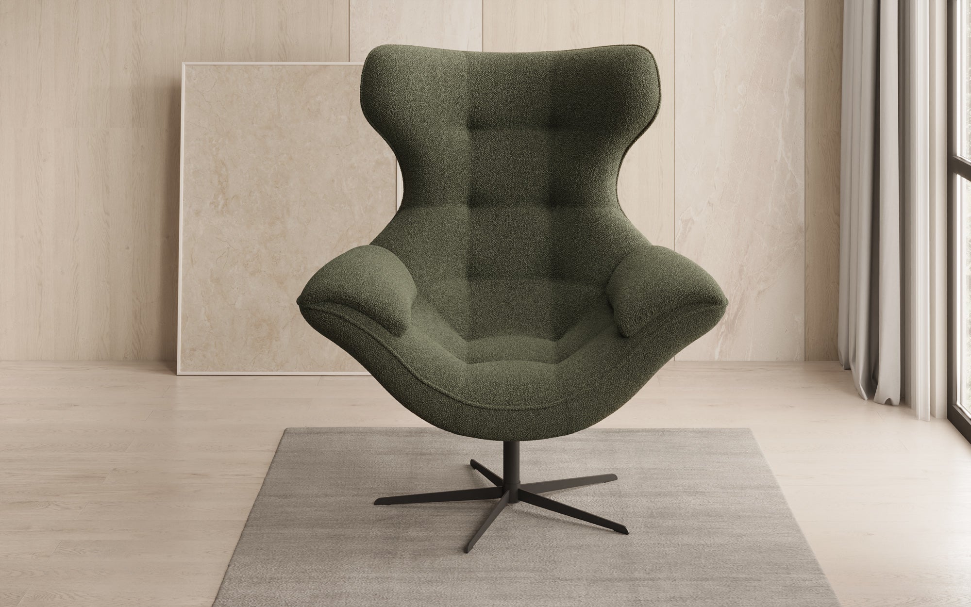 Designer Sofa-Sessel Aurelio i Bouclé
