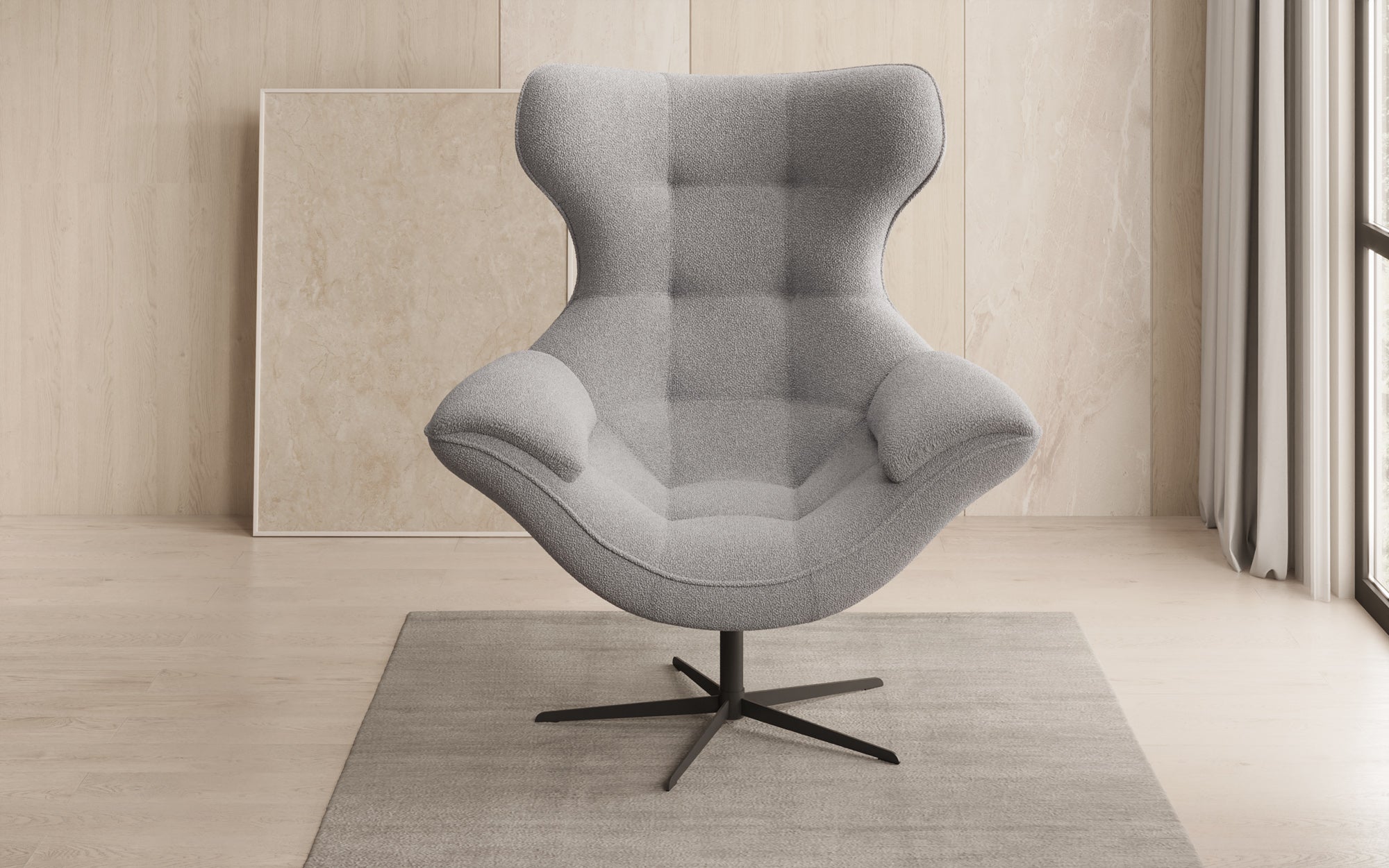 Designer Sofa-Sessel Aurelio i Bouclé