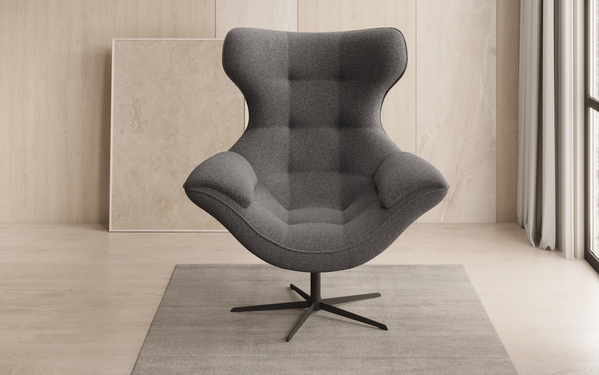 Designer Sofa-Sessel Aurelio i Bouclé