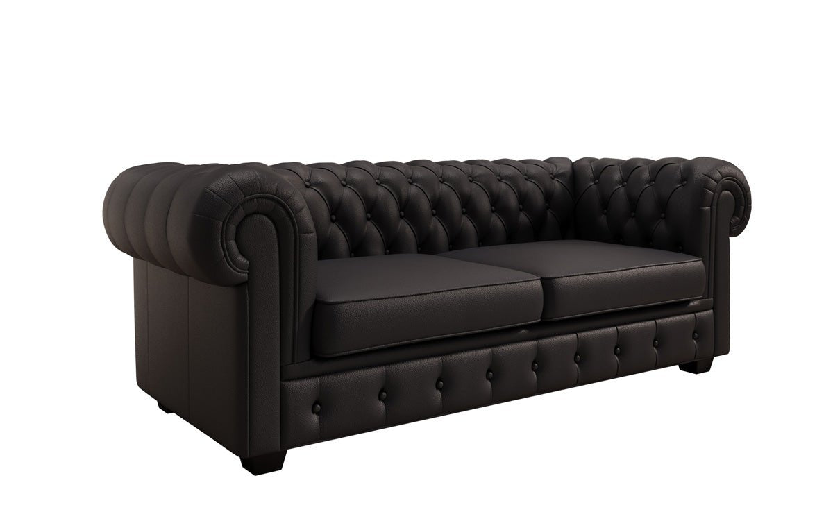Chesterfield 3-personers sofa Royal i ægte læder