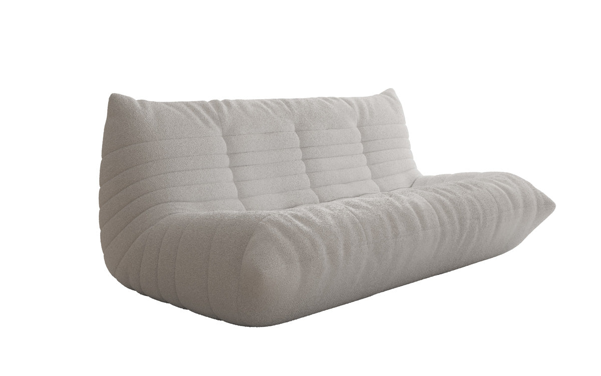 Designer 3-personers sofa Calmo i Teddy Bouclé