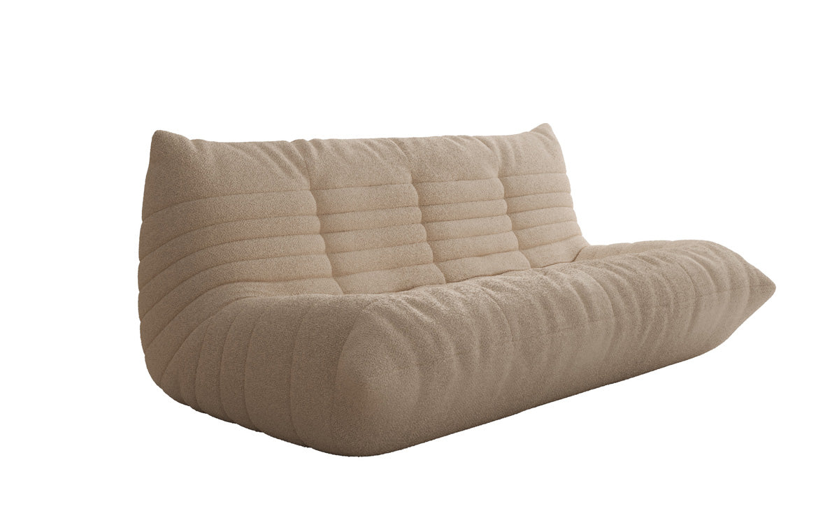 Designer 3-personers sofa Calmo i Teddy Bouclé