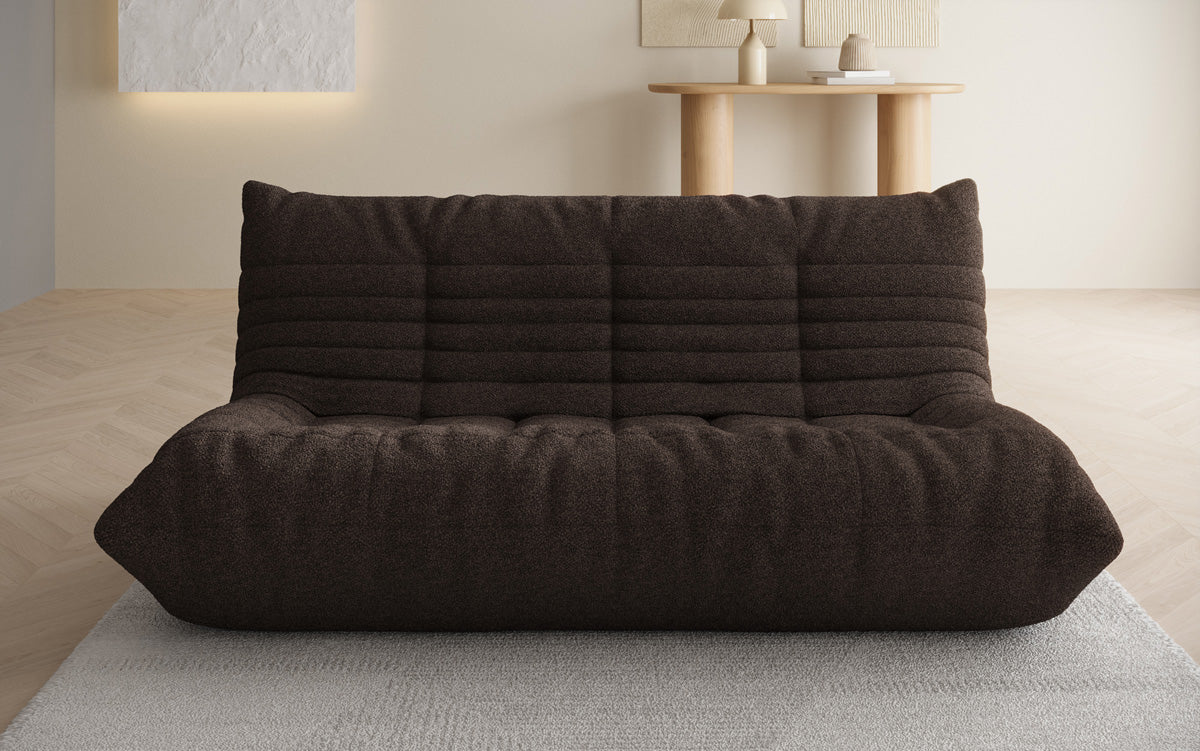 Designer 3-personers sofa Calmo i Teddy Bouclé