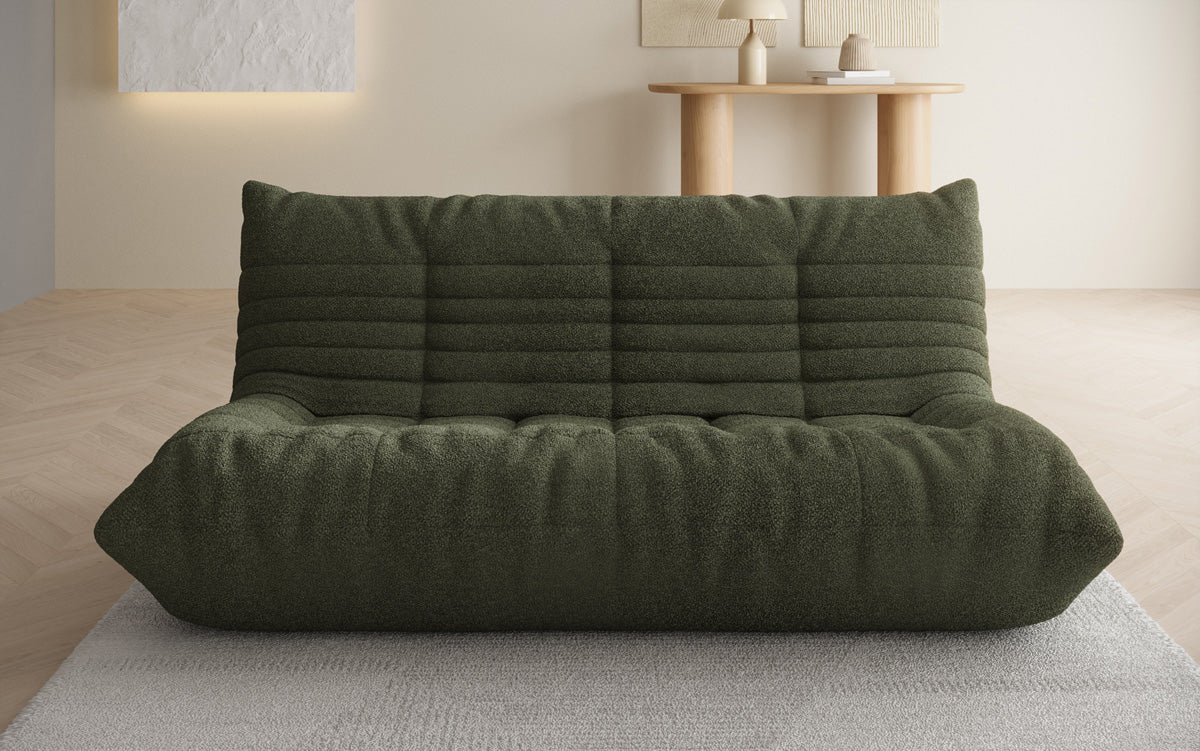 Designer 3-personers sofa Calmo i Teddy Bouclé