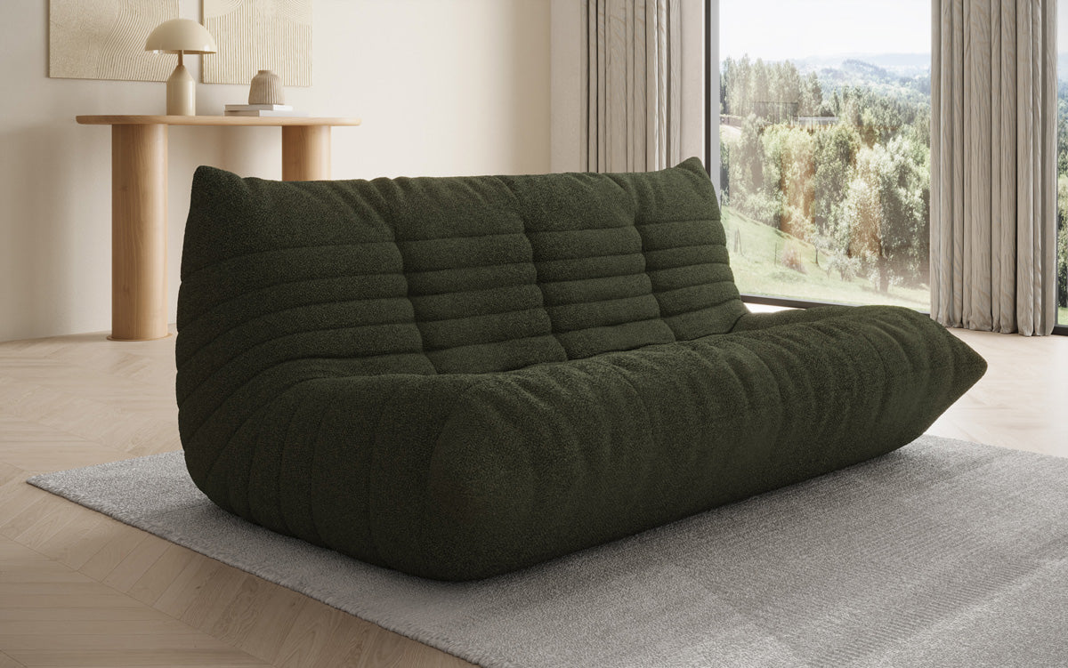 Designer 3-personers sofa Calmo i Teddy Bouclé