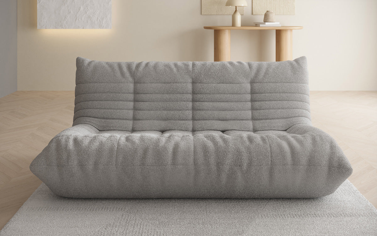 Designer 3-personers sofa Calmo i Teddy Bouclé