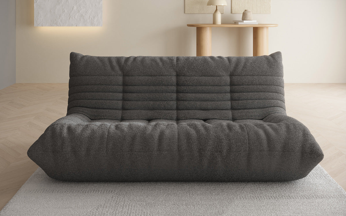 Designer 3-personers sofa Calmo i Teddy Bouclé