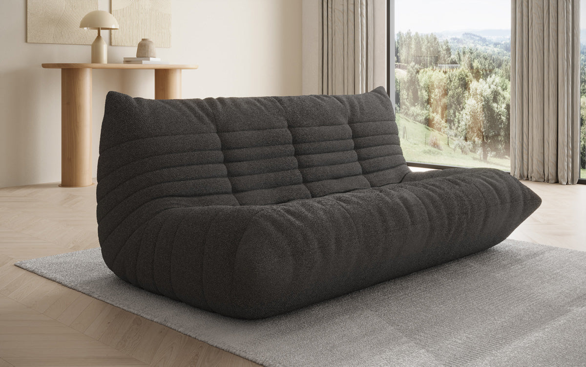 Designer 3-personers sofa Calmo i Teddy Bouclé