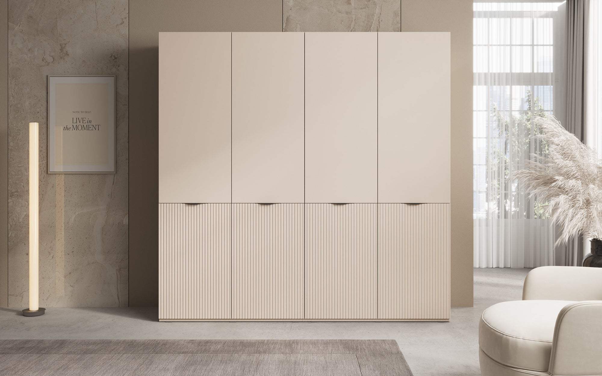 Modulo Elen – To-moduls garderobeskab med struktureret front