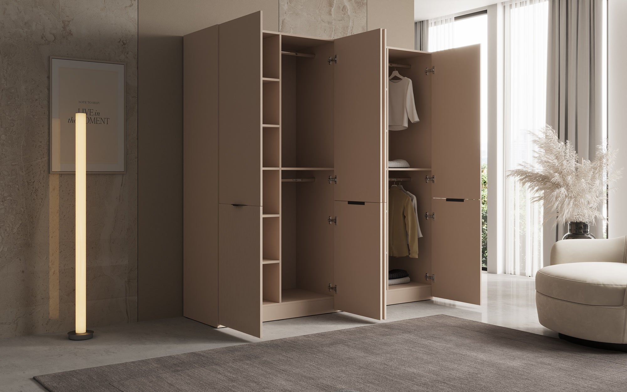 Modulo Elen – To-moduls garderobeskab med struktureret front