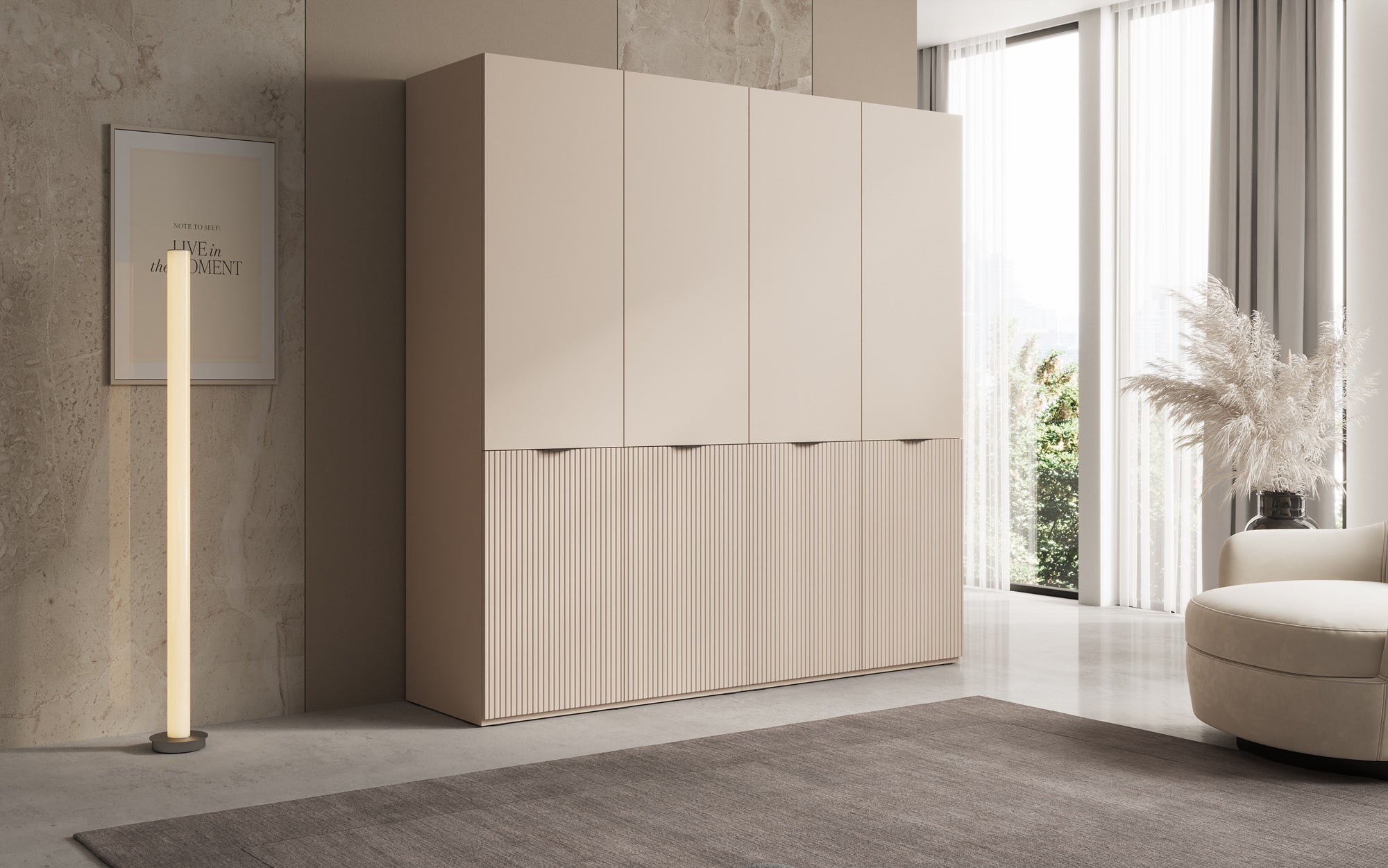 Modulo Elen – To-moduls garderobeskab med struktureret front