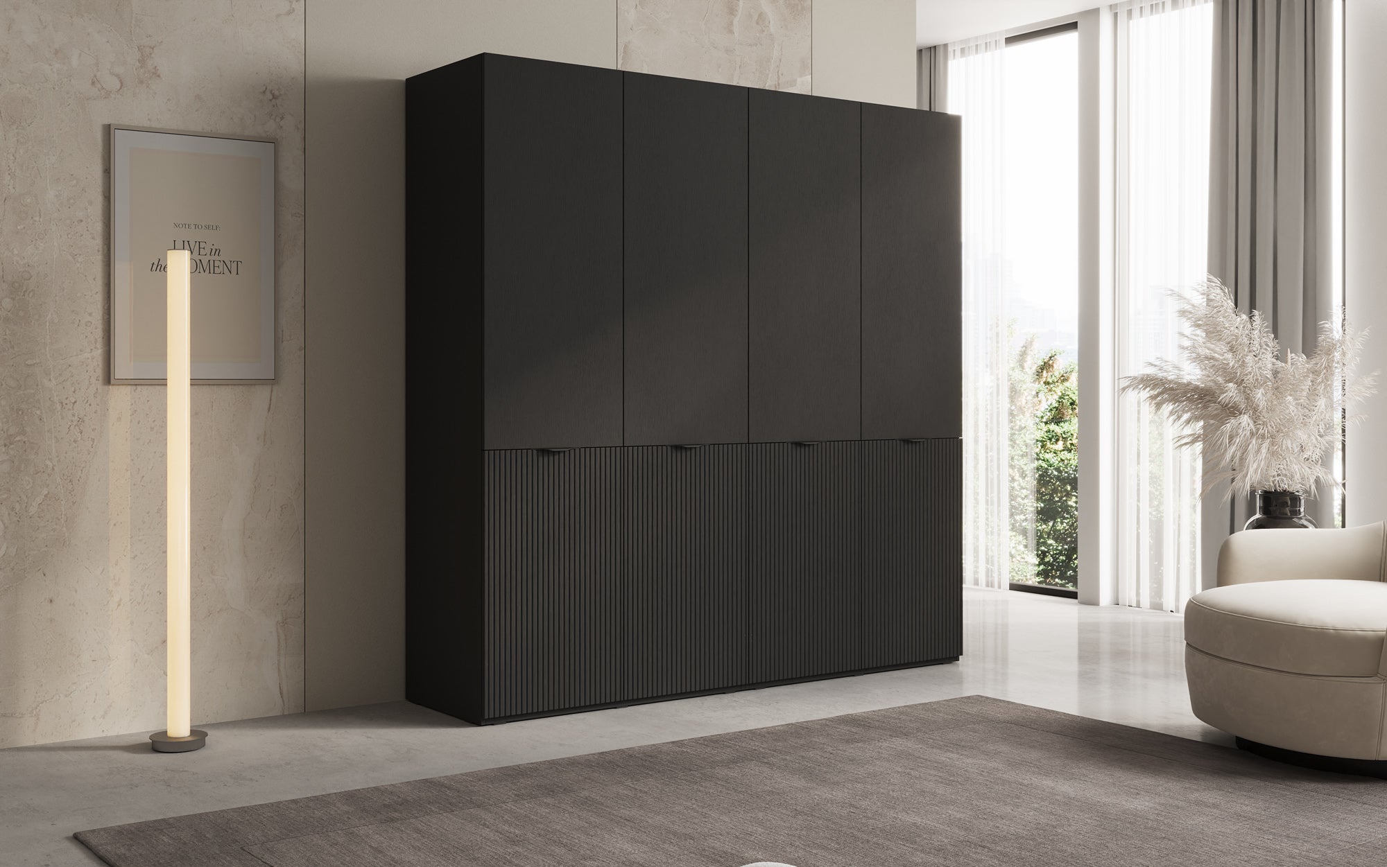 Modulo Elen – To-moduls garderobeskab med struktureret front