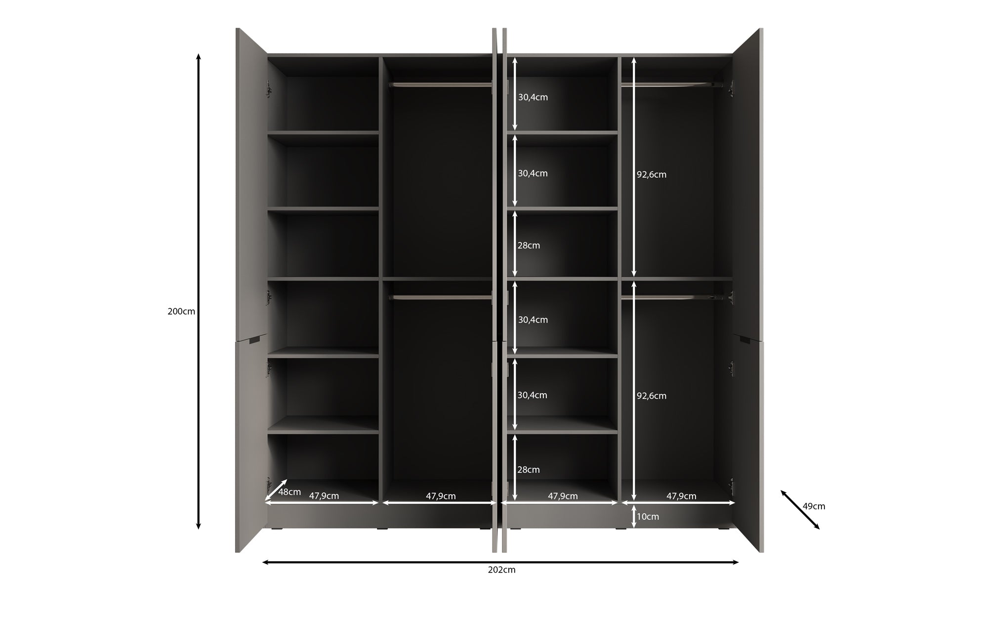 Modulo Naro Duo – To-moduls design-garderobeskab i Eg Wotan