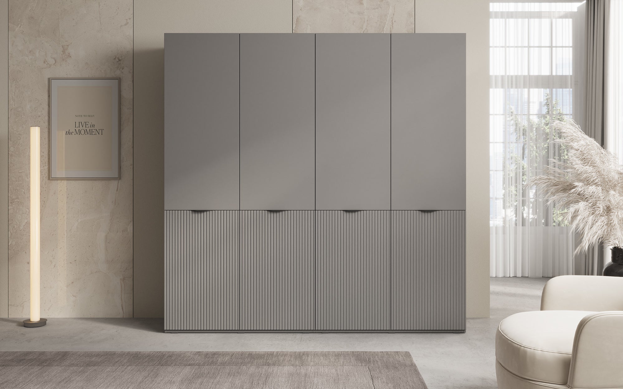 Modulo Elen – To-moduls garderobeskab med struktureret front
