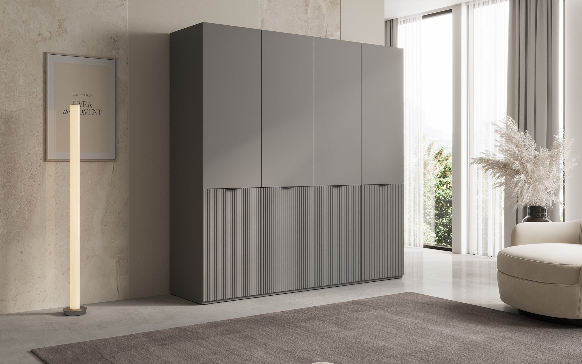 Modulo Elen – To-moduls garderobeskab med struktureret front
