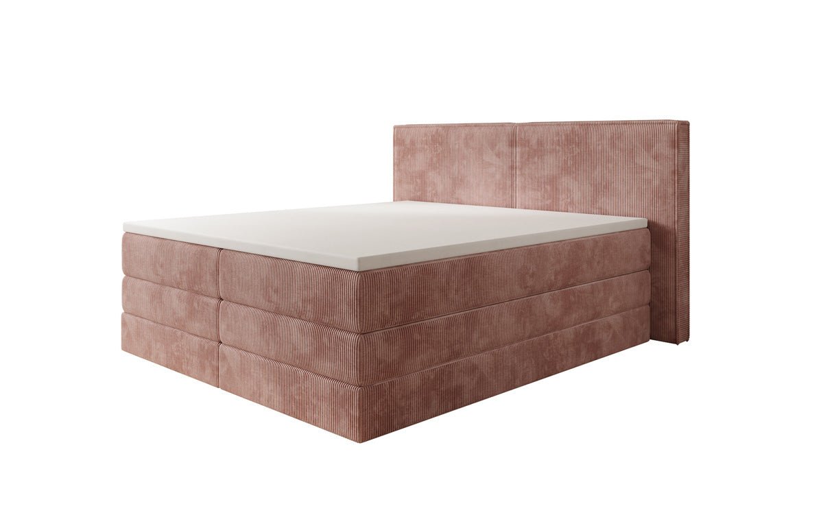 Boxspringbett Ophelia mit hochklappbarem Stauraum in Cord